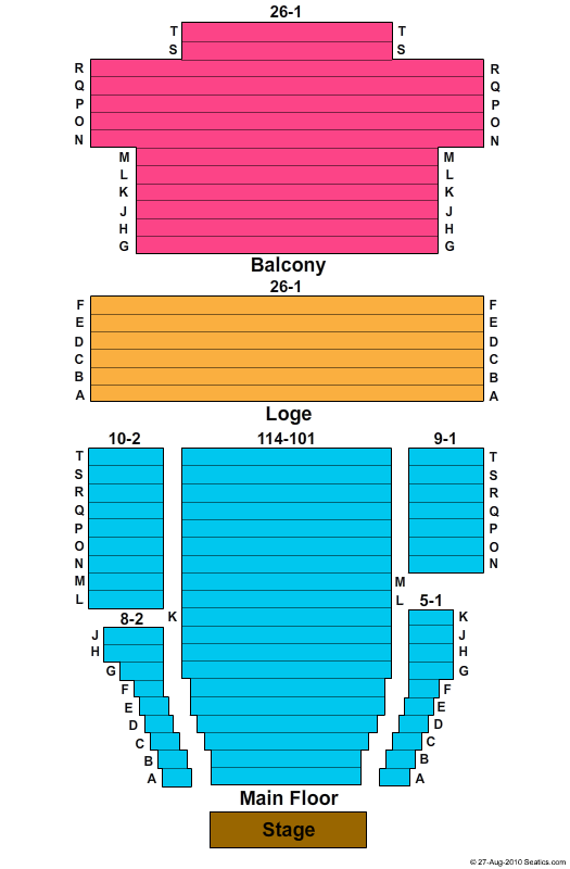 Paramount Theatre Seating Chart